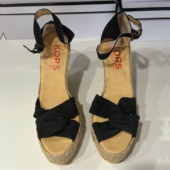 Michael Kors Women’s Black Wedge Sandals Size 10 US - Picture 2 of 5